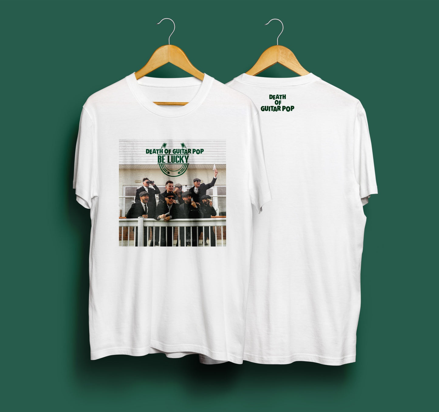 DEATH OF GUITAR POP BE LUCKY ALBUM ART T-SHIRT