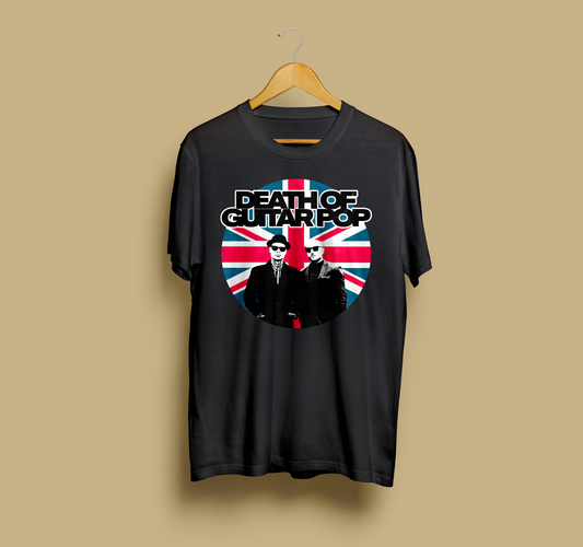 Death of Guitar Pop 'Union Jack' Black T-Shirt