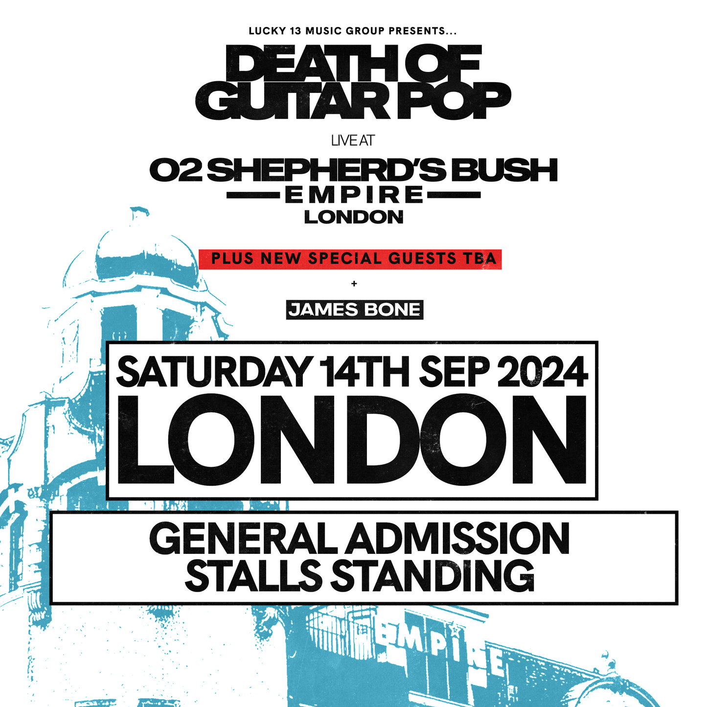 DEATH OF GUITAR POP LIVE AT O2 SHEPHERD'S BUSH EMPIRE LONDON - FINAL RELEASE (JAMES BONE)