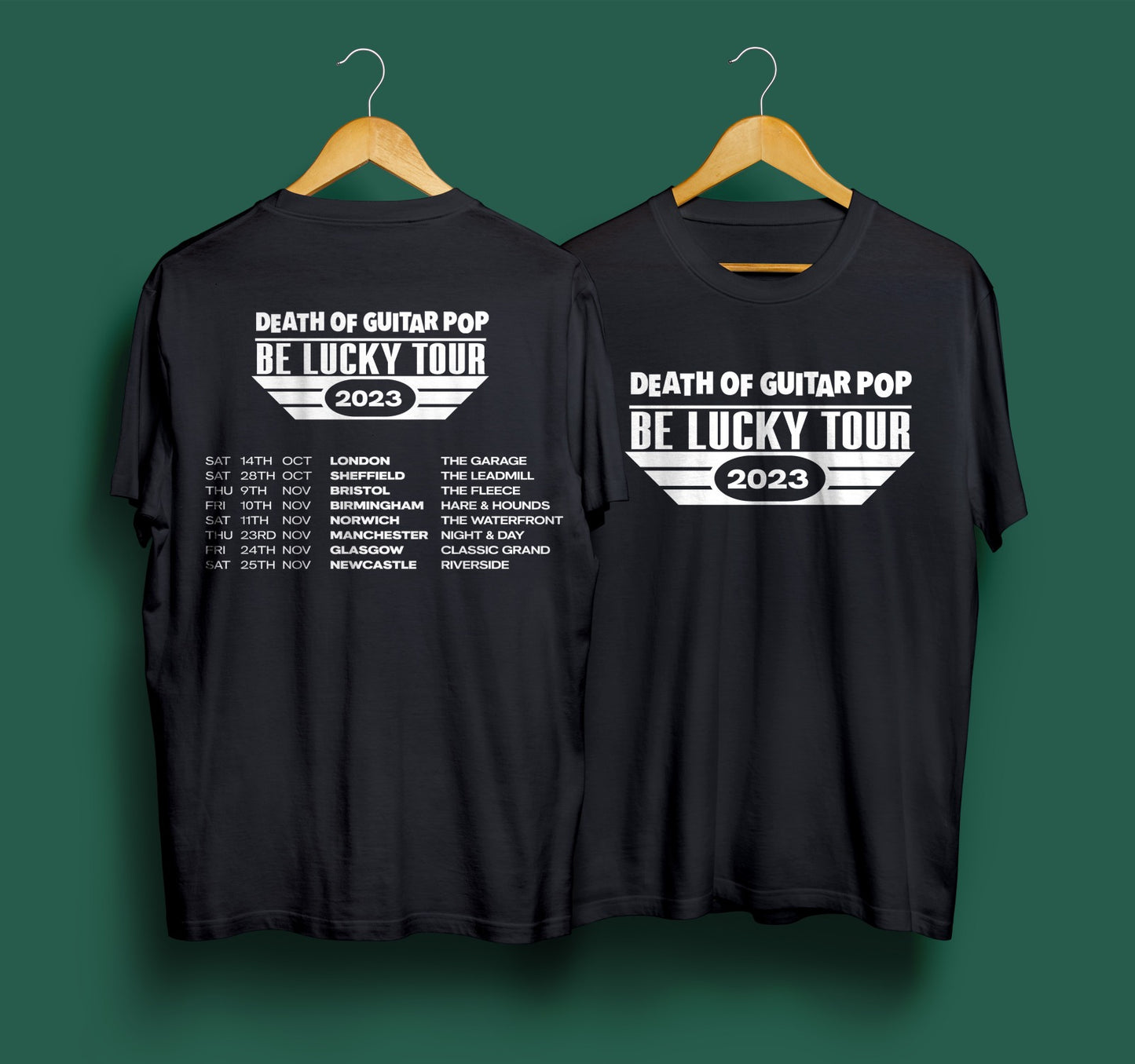 DEATH OF GUITAR POP BE LUCKY TOUR T-SHIRT (BLACK)